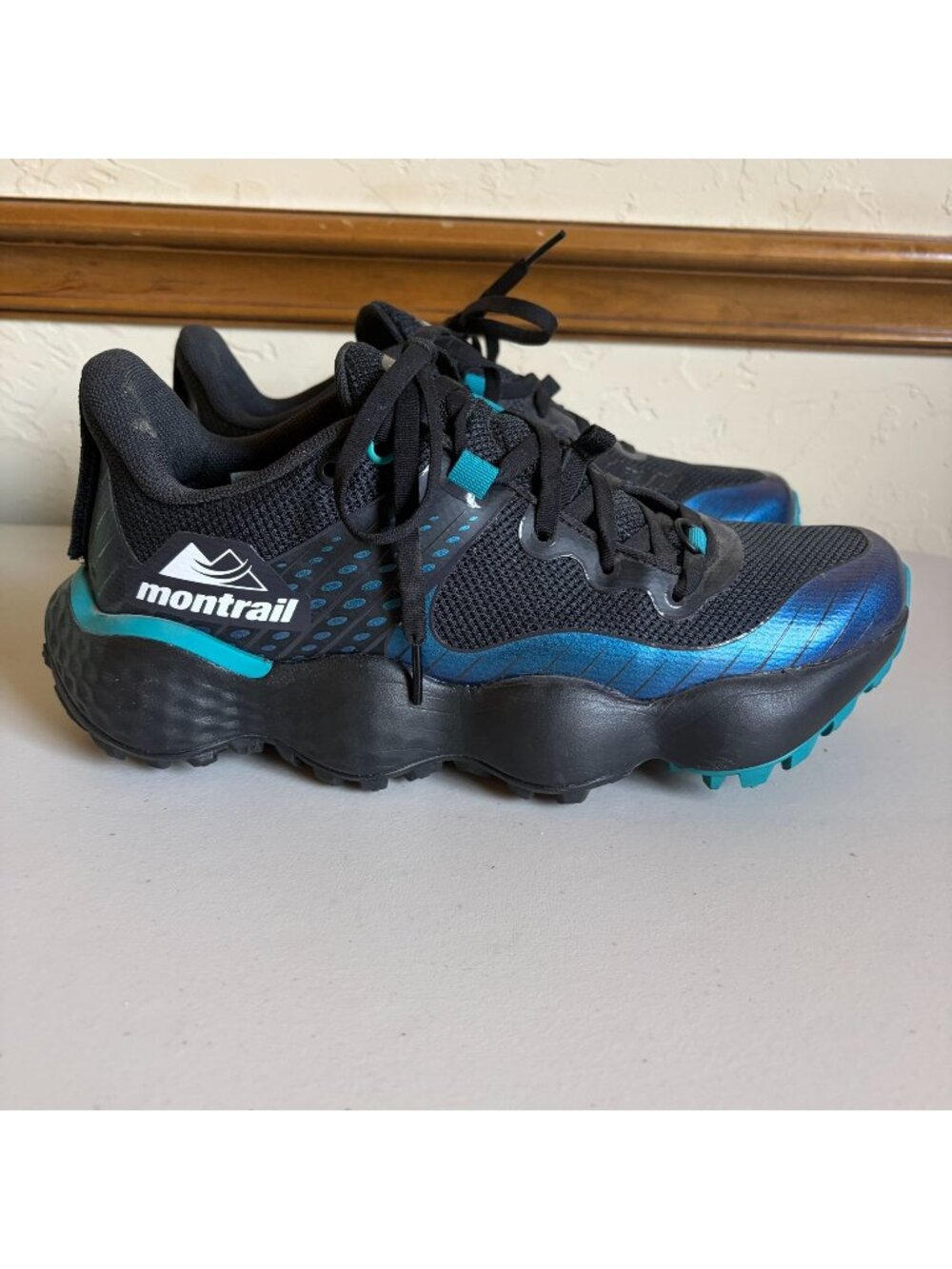 Columbia Montrail Trinity MX Trail Running Shoes Men's US 8 Black Blue